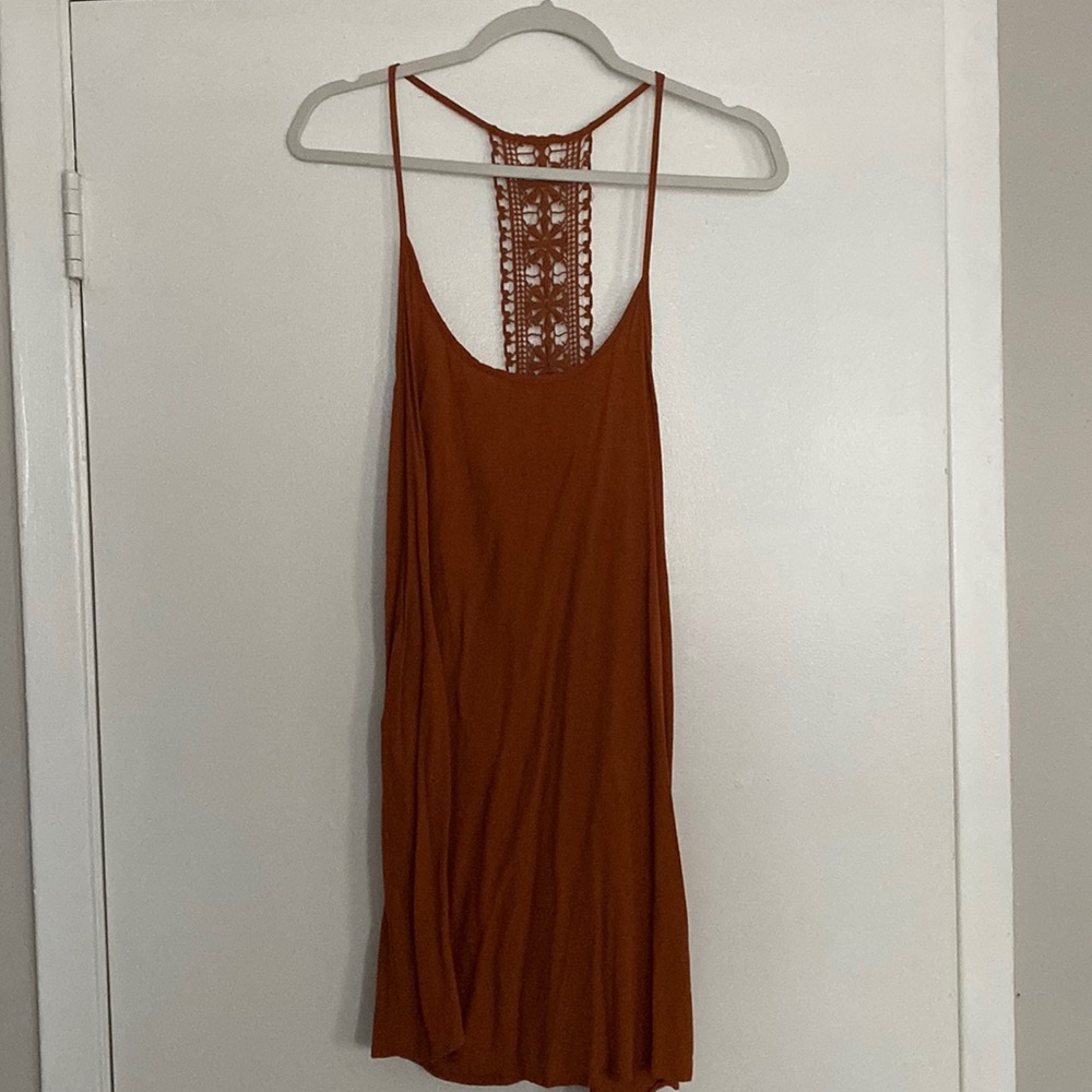 burnt orange dress!
